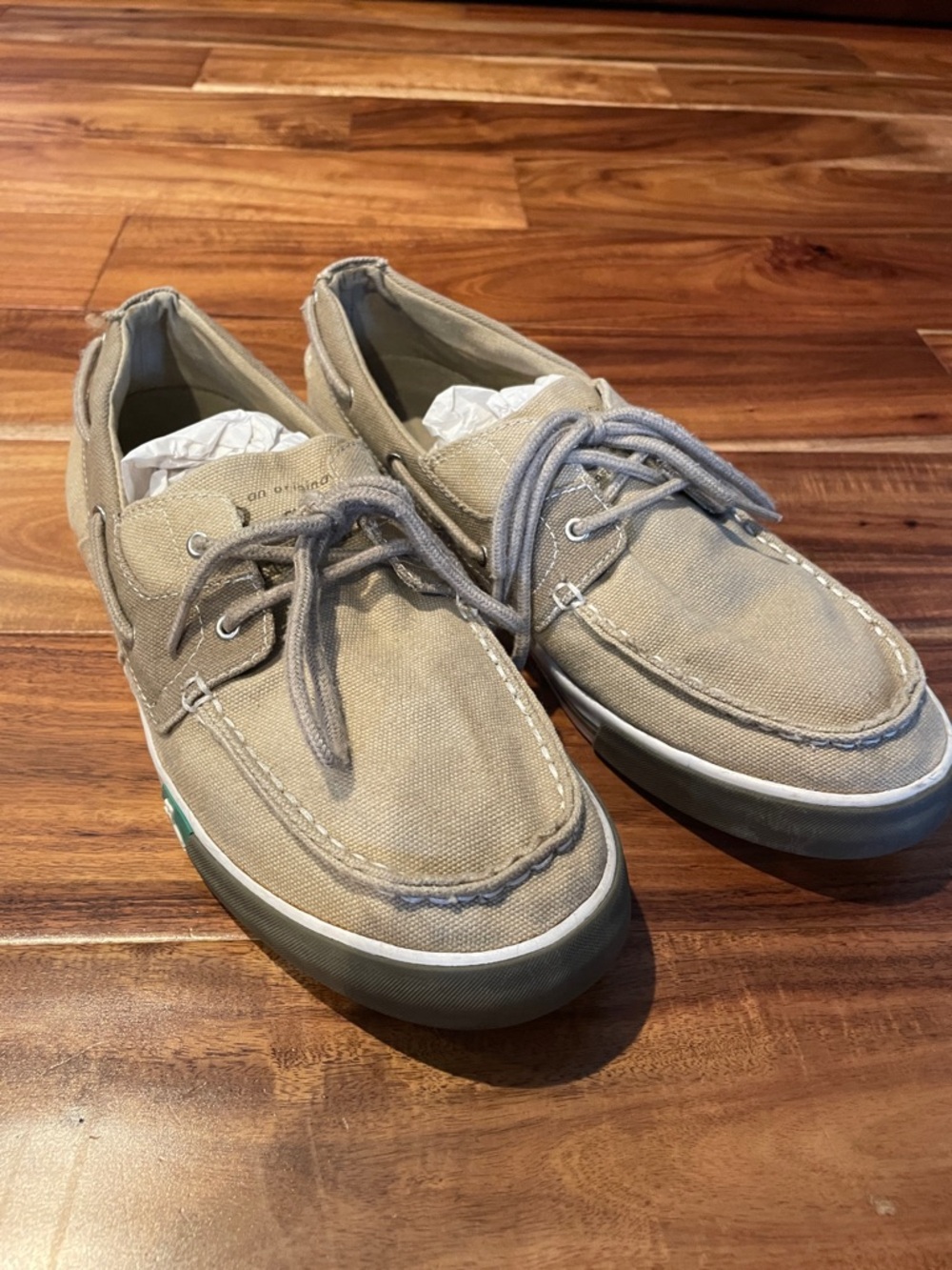 Original Penguin Men's Tan Canvas Boat Shoes